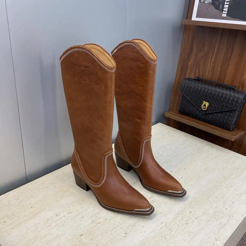 Celine Women Shoes New Punk Style Iron-Toe Motorcycle Boots CE10017