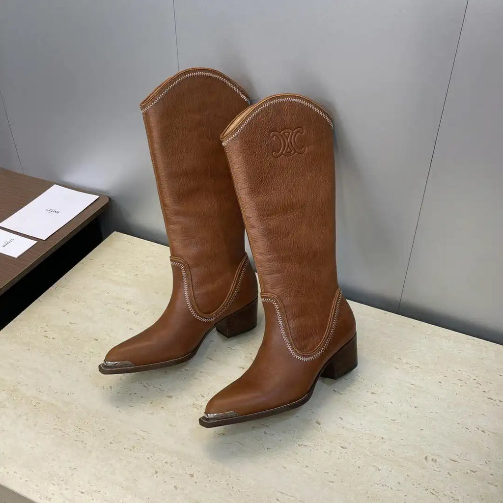 Celine Women Shoes New Punk Style Iron-Toe Motorcycle Boots CE10017