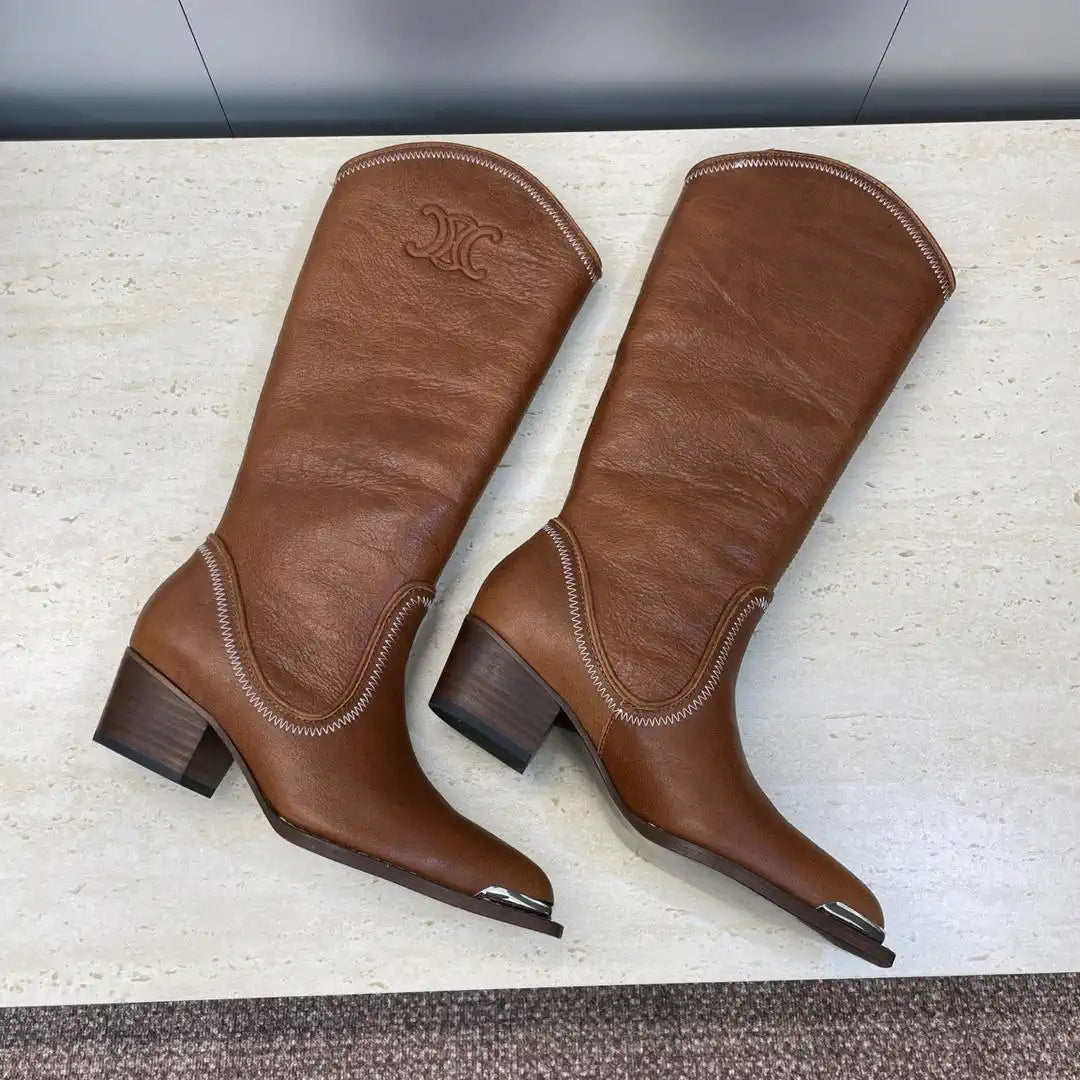 Celine Women Shoes New Punk Style Iron-Toe Motorcycle Boots CE10017