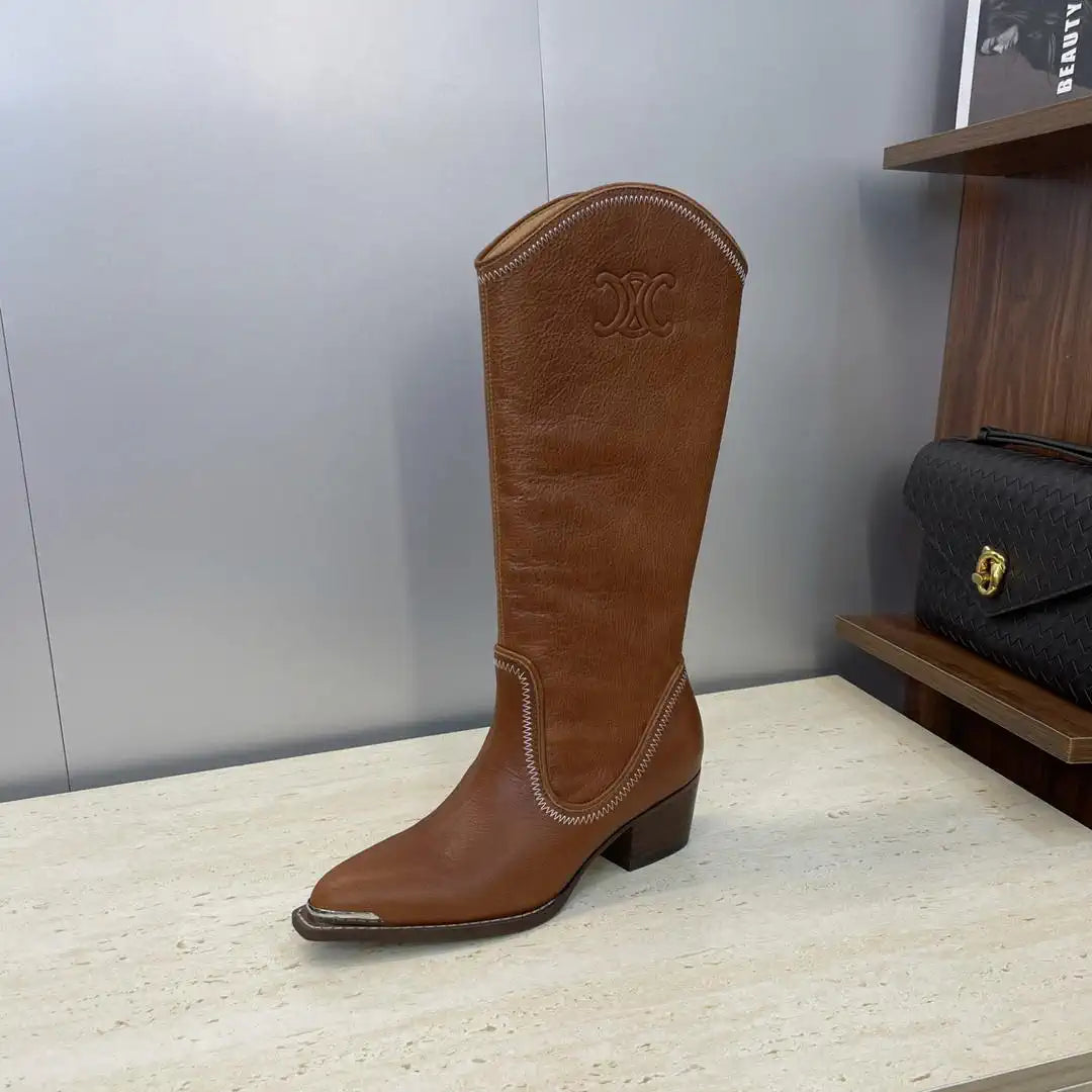 Celine Women Shoes New Punk Style Iron-Toe Motorcycle Boots CE10017