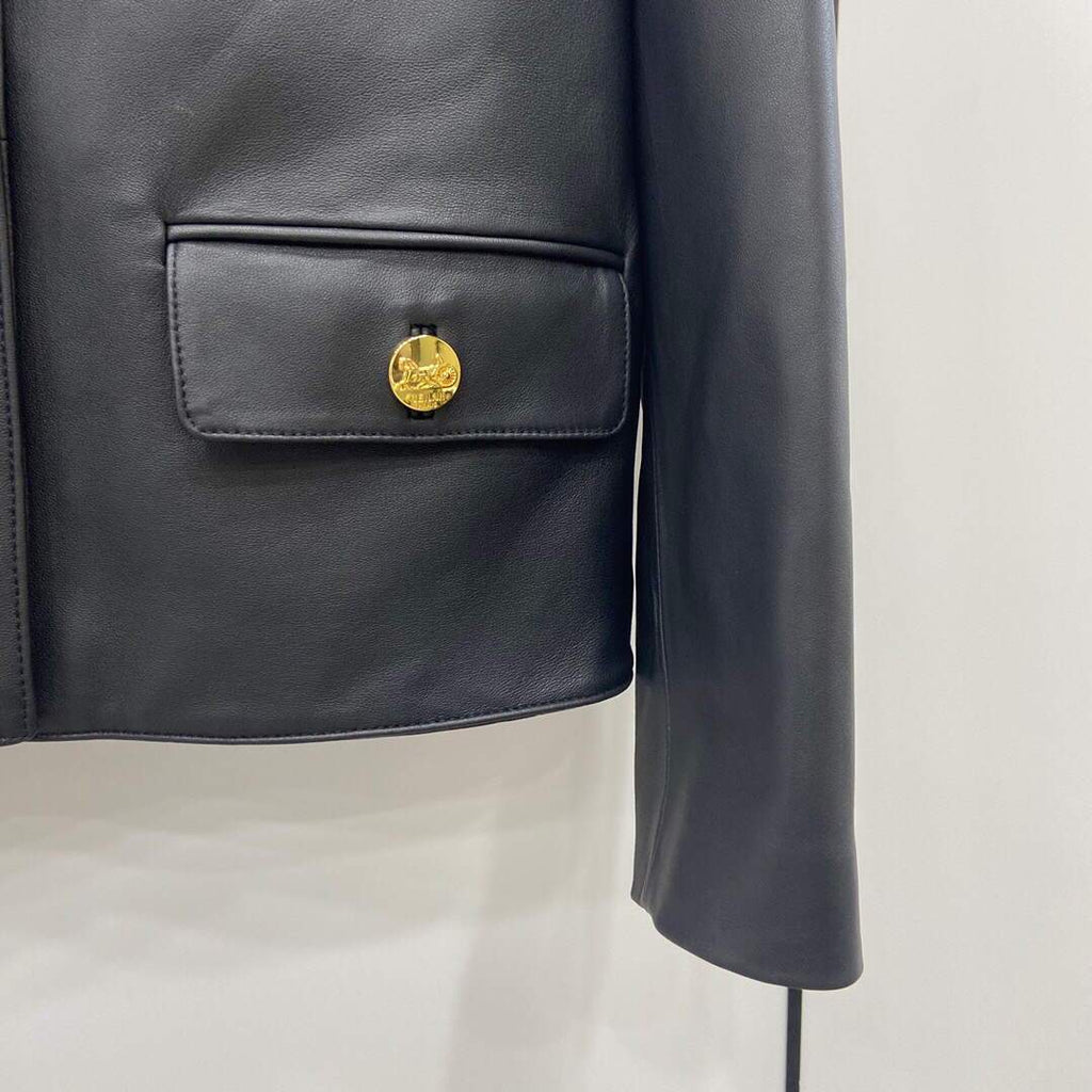 Celine Women's Clothing Jacket In Lambskin Leather Black 88002