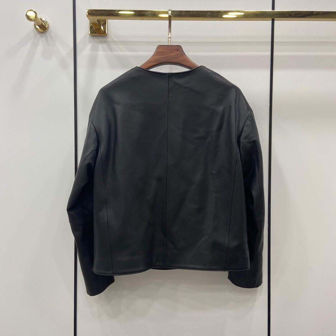 Celine Women's Clothing Jacket In Lambskin Leather Black 88002