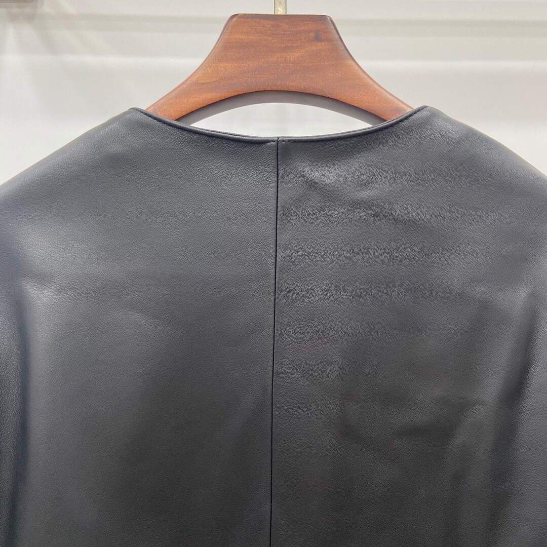 Celine Women's Clothing Jacket In Lambskin Leather Black 88002