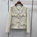 Celine Women's Clothing Jacket In Lambskin Leather White 88003