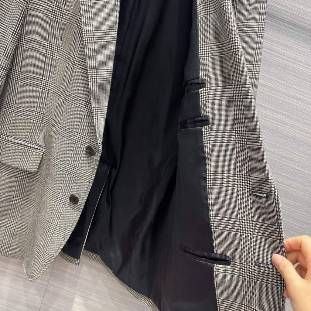 Celine Women's Clothing  Tournon  Jacket In Prince Of Wales Check Black & White 88006