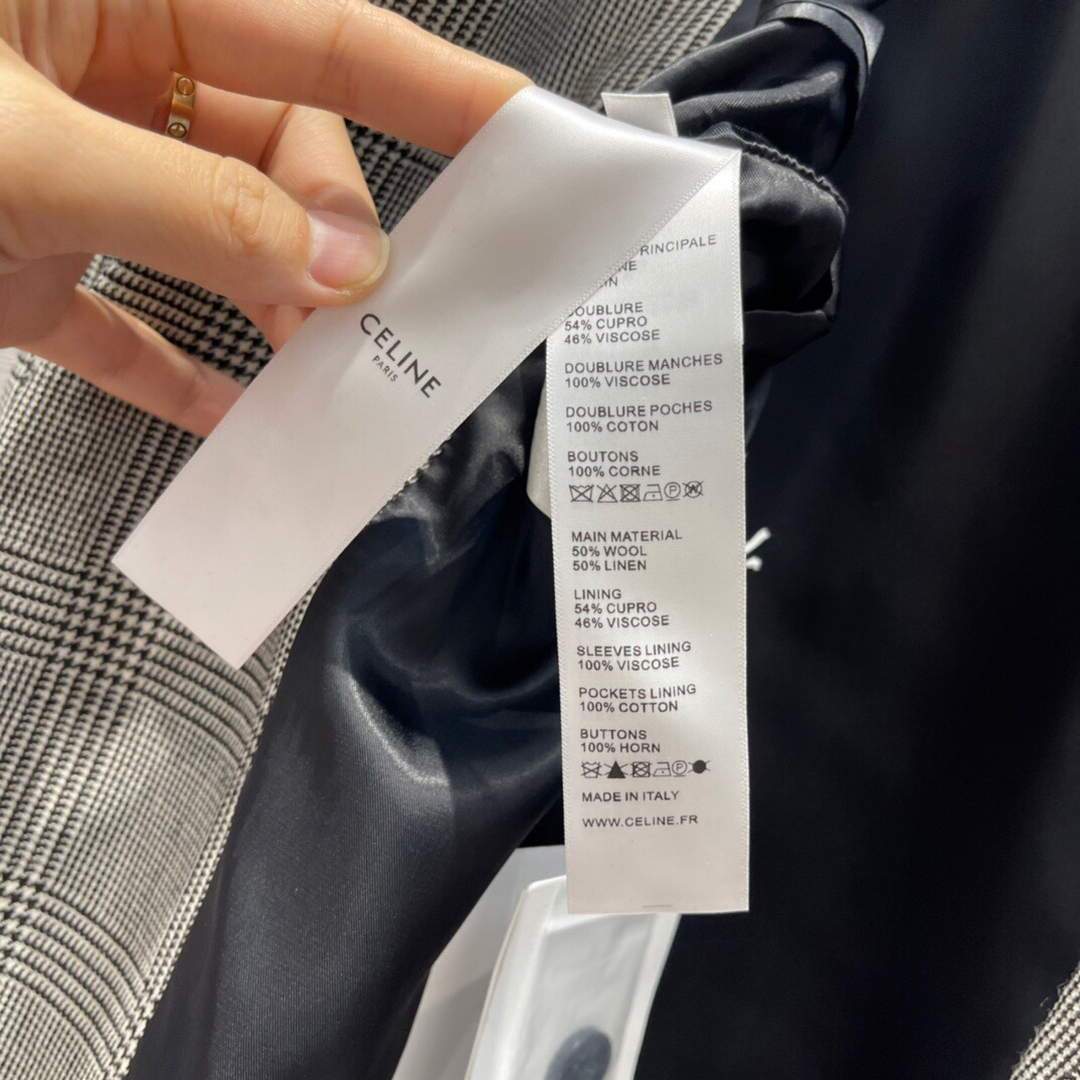 Celine Women's Clothing  Tournon  Jacket In Prince Of Wales Check Black & White 88006