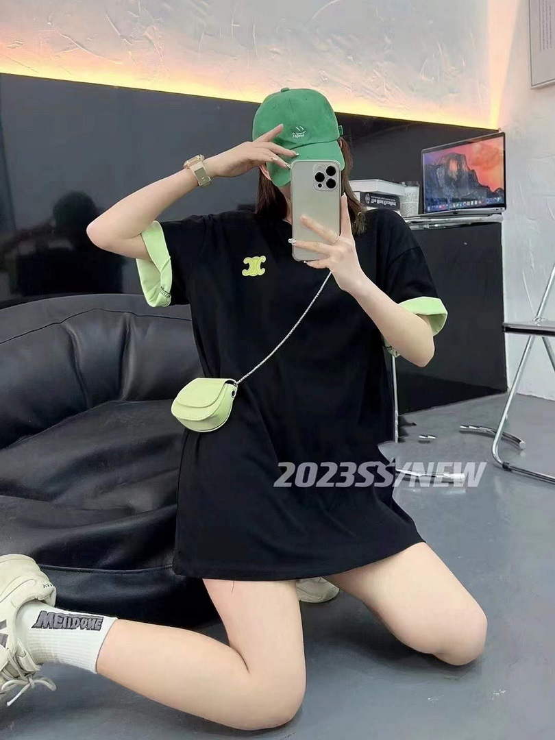 Celine Women's Contrasting Short Sleeve T-Shirt C88102