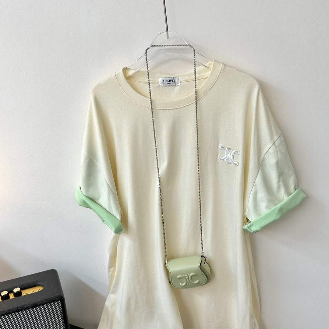 Celine Women's Contrasting Short Sleeve T-Shirt C88104