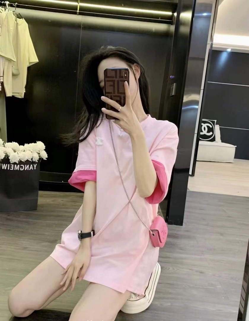 Celine Women's Contrasting Short Sleeve T-Shirt C88105