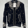 Celine Women's Fashion Clothing Velvet Beaded Jacket C99080 - S - View 1