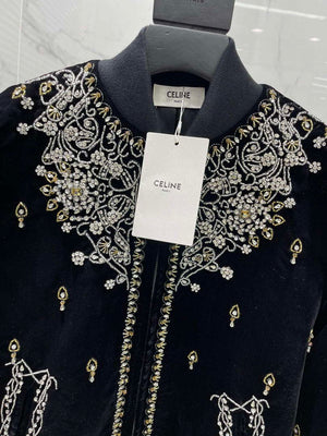 Celine Women's Fashion Clothing Velvet Beaded Jacket C99080 - S - View 2