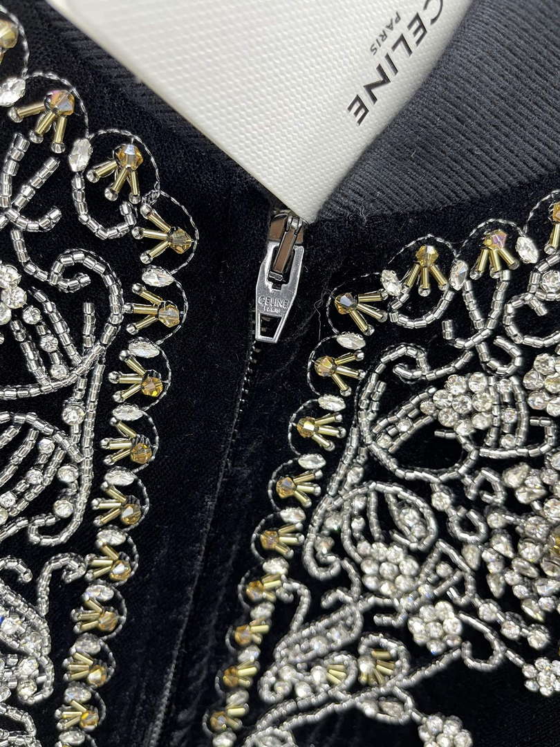 Celine Women's Fashion Clothing Velvet Beaded Jacket C99080