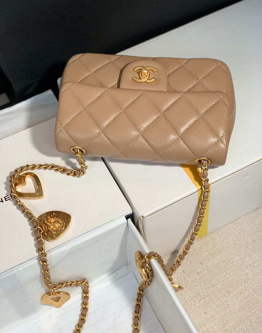 Chanel 1116 Chanel Flap bag Lambskin A69900 CF Chain Apricot - Default Title - View 5