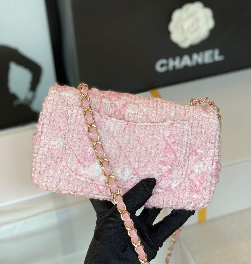 Chanel 1116 Chanel Flap bag Woolen A69900 Pink - Default Title - View 2