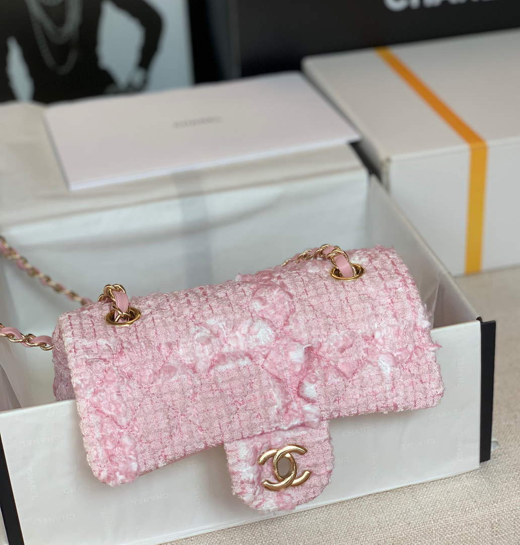 Chanel 1116 Chanel Flap bag Woolen A69900 Pink - Default Title - View 8