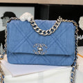 Chanel 19 Handbag Lambskin AS1160 Light Blue - Default Title - View 1