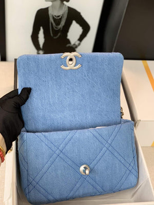 Chanel 19 Handbag Lambskin AS1160 Light Blue - Default Title - View 8
