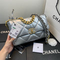 Chanel 19 Large Handbag Lambskin Gold AS1161 Silvery - Default Title - View 1