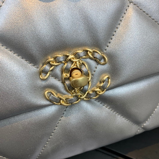 Chanel As1160 Chanel 19 Handbag Flap Lambskin Silvery - Default Title - View 5