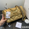 Chanel 19 Large Handbag Lambskin Gold AS1161 Gold - Default Title - View 1
