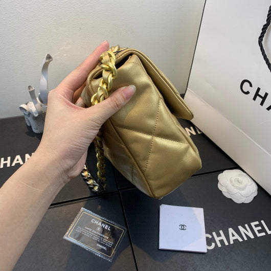 Chanel As1160 Chanel 19 Handbag Flap Lambskin Gold - Default Title - View 2