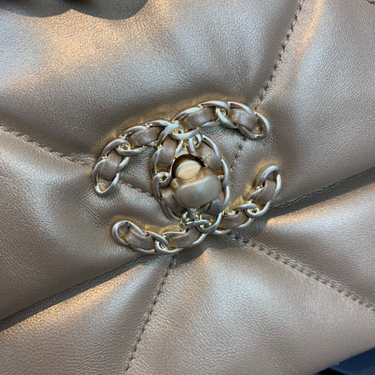 Chanel As1160 Chanel 19 Handbag Flap Lambskin Gold