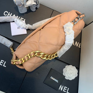 Chanel 19 Large Handbag Lambskin Gold AS1161 Nude Pink - Default Title - View 4
