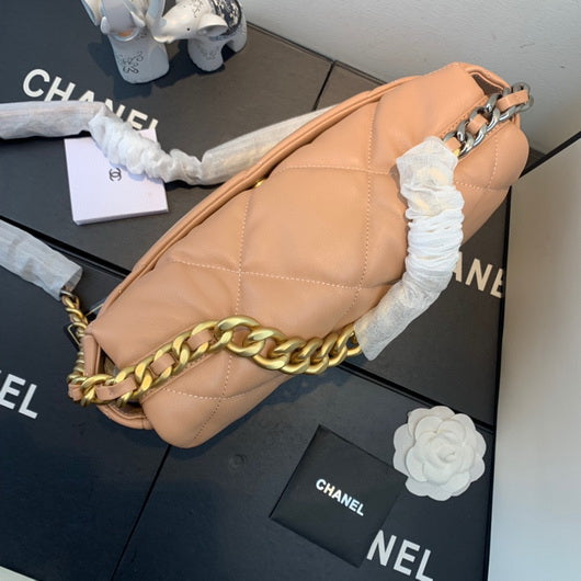 Chanel 19 Large Handbag Lambskin Gold AS1161 Nude Pink - Default Title - View 4