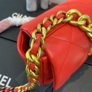 Chanel 19 Large Handbag Lambskin Gold AS1161 Red - Default Title - View 4
