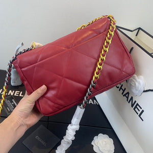 Chanel 19 Large Handbag Lambskin Gold AS1161 Wind Red - Default Title - View 3