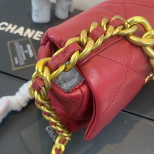 Chanel 19 Large Handbag Lambskin Gold AS1161 Wind Red - Default Title - View 5