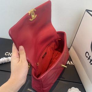 Chanel 19 Large Handbag Lambskin Gold AS1161 Wind Red - Default Title - View 7