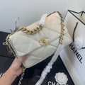 Chanel 19 Large Handbag Lambskin Gold AS1161 Beige