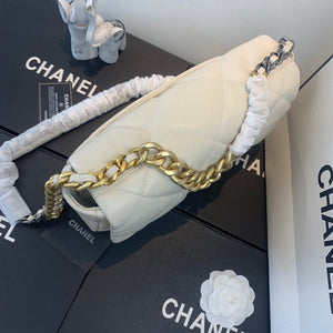 Chanel 19 Large Handbag Lambskin Gold AS1161 Beige - Default Title - View 4