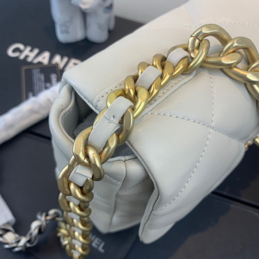 Chanel 19 Large Handbag Lambskin Gold AS1161 Beige - Default Title - View 5