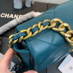 Chanel 19 Large Handbag Lambskin Gold AS1161 Lake Blue - Default Title - View 6