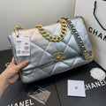 Chanel 19 Maxi Handbag Lambskin Gold AS1162 Silvery - Default Title - View 1