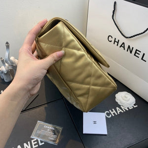 Chanel 19 Maxi Handbag Lambskin Gold AS1162 Gold - Default Title - View 2