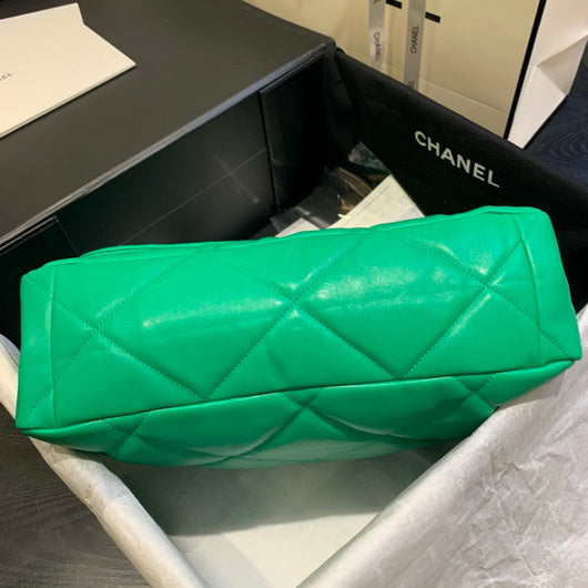 Chanel 19 Maxi Handbag Lambskin Gold AS1162 Green