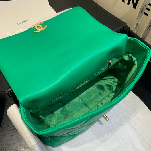 Chanel 19 Maxi Handbag Lambskin Gold AS1162 Green - Default Title - View 7