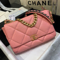 Chanel 19 Maxi Handbag Lambskin Gold AS1162 Pink - Default Title - View 1