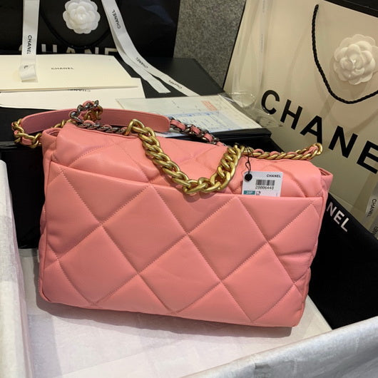 Chanel 19 Maxi Handbag Lambskin Gold AS1162 Pink - Default Title - View 4