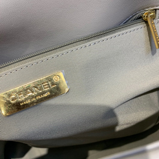 Chanel 19 Maxi Handbag Lambskin Gold AS1162 Grey - Default Title - View 8