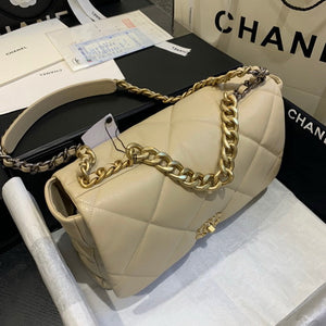 Chanel 19 Maxi Handbag Lambskin Gold AS1162 Apricot - Default Title - View 3