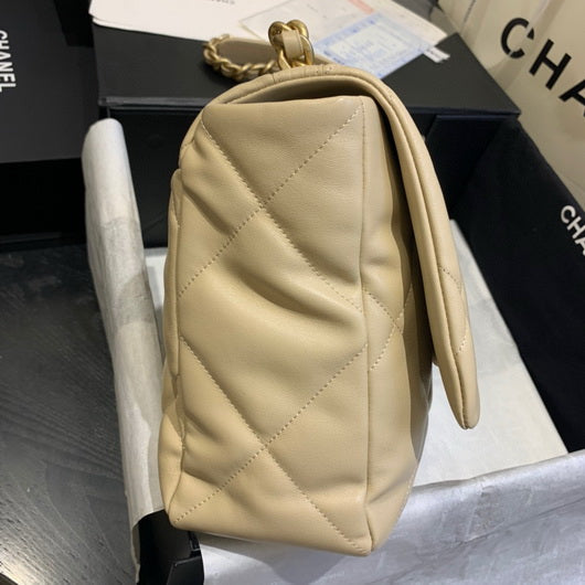 Chanel 19 Maxi Handbag Lambskin Gold AS1162 Apricot - Default Title - View 5