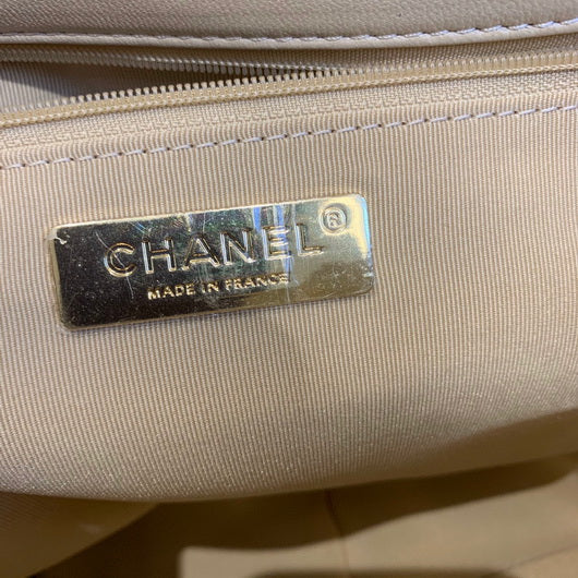 Chanel 19 Maxi Handbag Lambskin Gold AS1162 Apricot