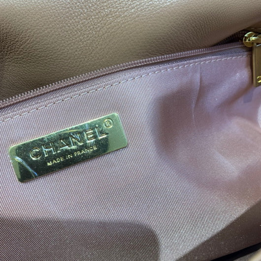 Chanel 19 Maxi Handbag Lambskin Gold AS1162 Tan - Default Title - View 8