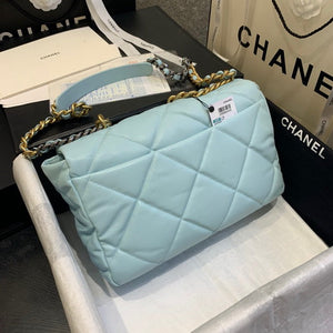 Chanel 19 Maxi Handbag Lambskin Gold AS1162 Light Blue - Default Title - View 4