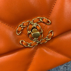 Chanel 19 Maxi Handbag Lambskin Gold AS1162 Orange - Default Title - View 4