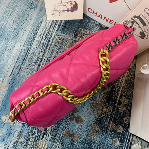 Chanel 19 Maxi Handbag Lambskin Gold AS1162 Plum - Default Title - View 4